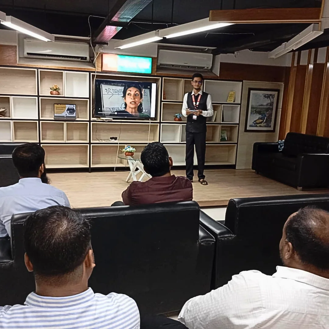 Founder presenting at an IELTS seminar